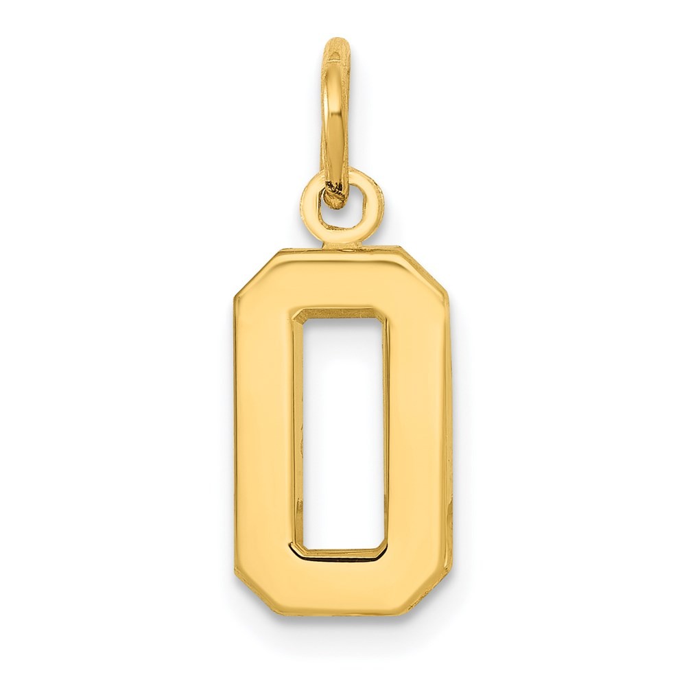 14k Yellow Gold Small Polished Number 0 Charm