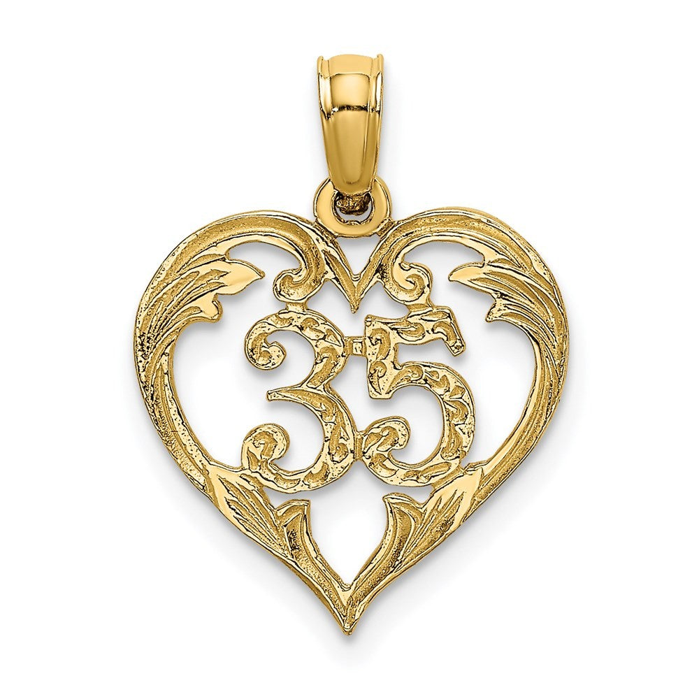14k Yellow Gold 35 In Heart Charm Pendant