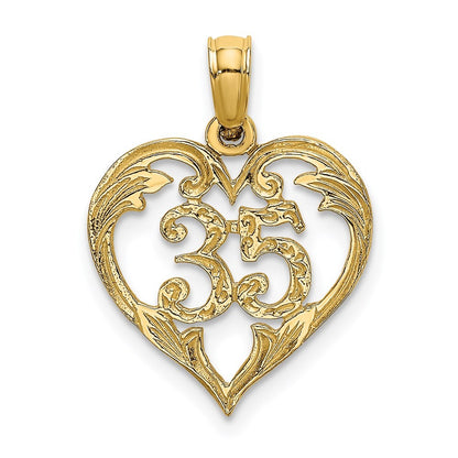 14k Yellow Gold 35 In Heart Charm Pendant