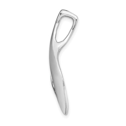 14k White Gold Peg Set Diamond Slide Pendant Mtg for Women