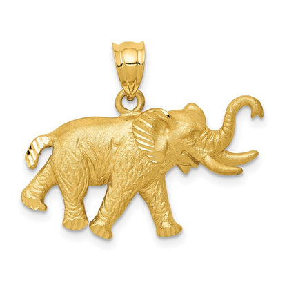 14k Yellow Gold Elephant Pendant