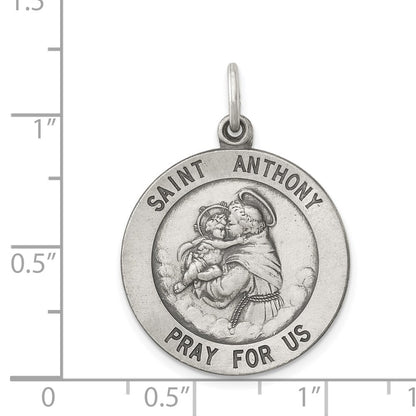 Sterling Silver Antiqued Saint Anthony Medal Pendant