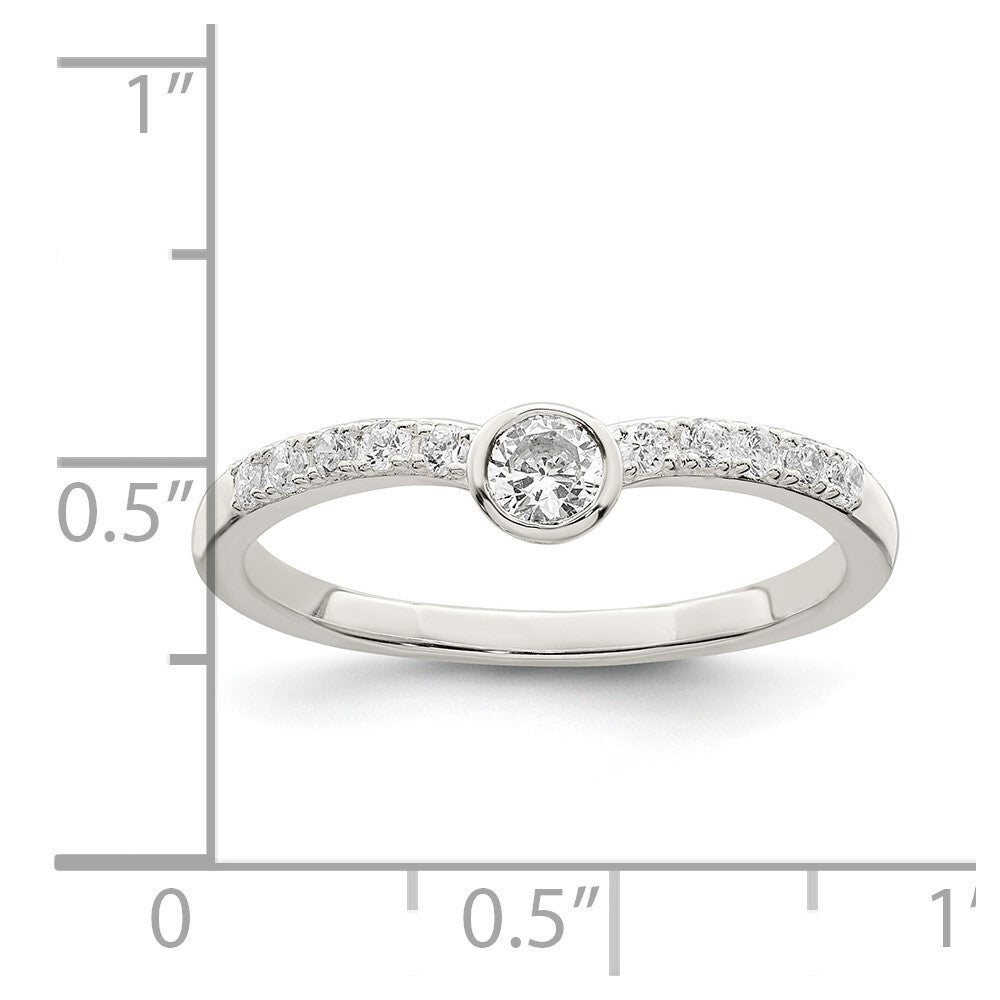 Sterling Silver CZ Ring Size 8
