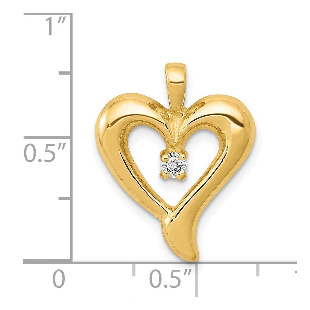 14k Yellow Gold Heart Pendant Mounting for Women