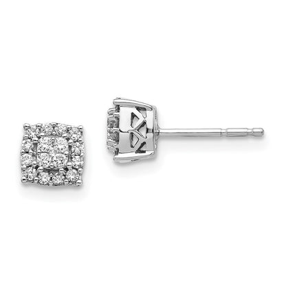 14k White Gold Diamond Stud Earrings