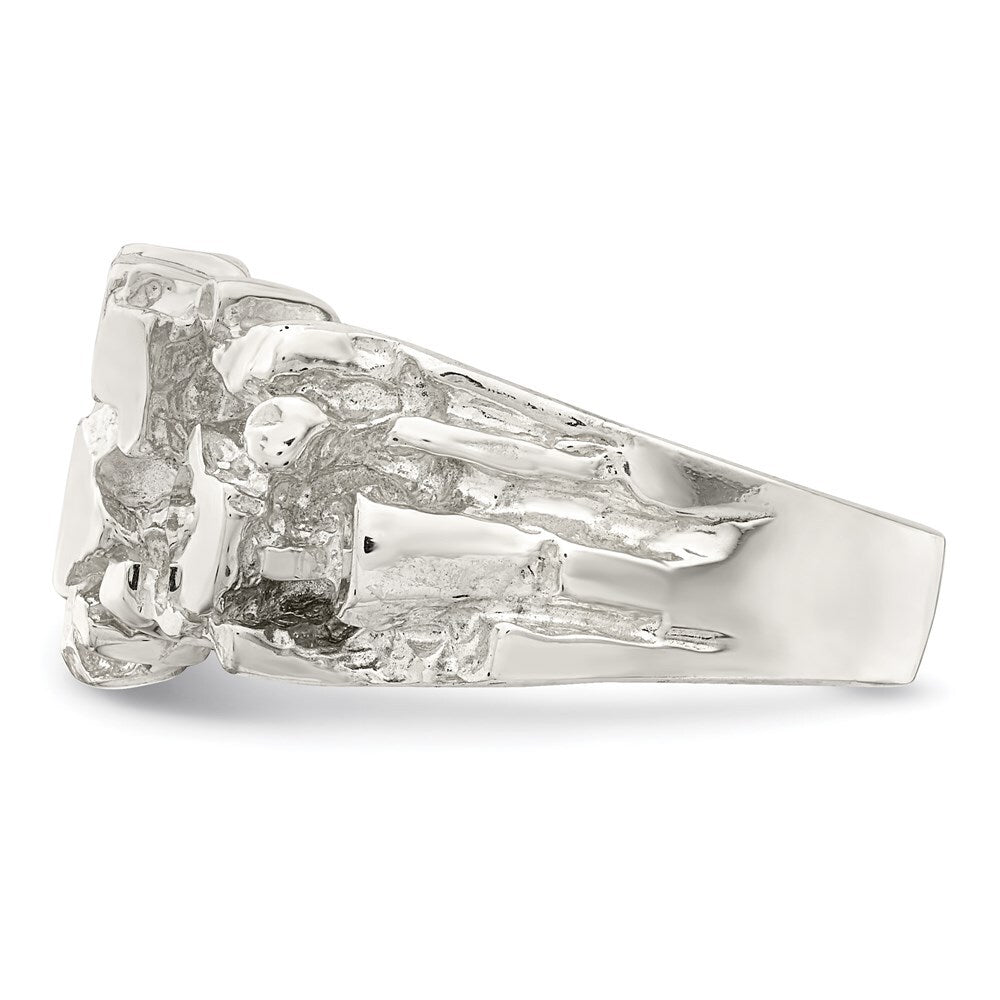 Sterling Silver Men's Nugget Ring Size 11