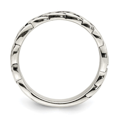 Sterling Silver Antiqued Celtic Knot Band Ring
