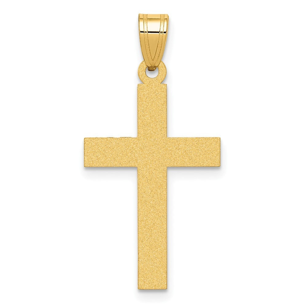 14k Yellow Gold Sandblasted Cross Pendant