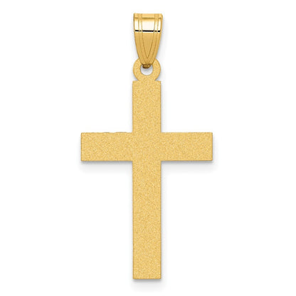 14k Yellow Gold Sandblasted Cross Pendant