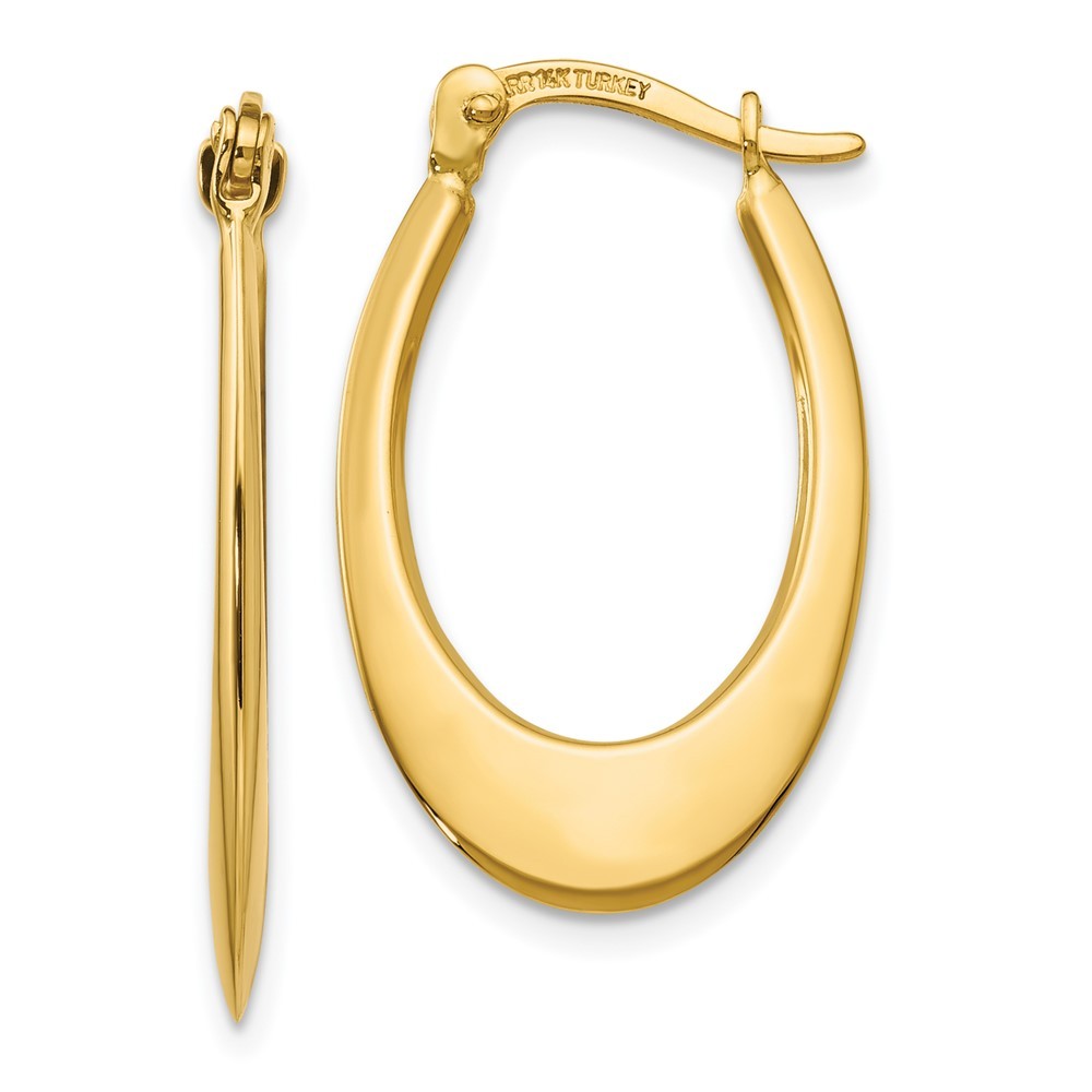 14k Yellow Gold Polished Hoop Earrings