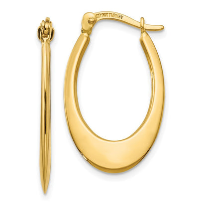 14k Yellow Gold Polished Hoop Earrings