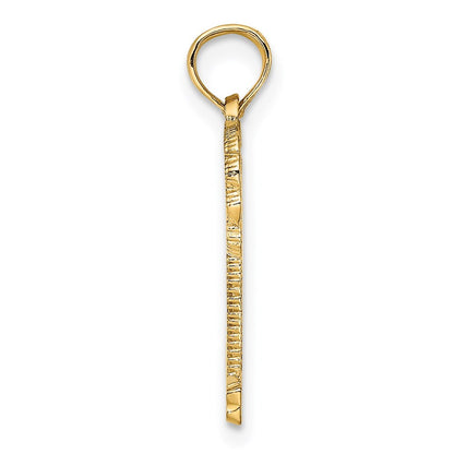 14k Yellow Gold NAPLES Palm Tree Charm Pendant for Women