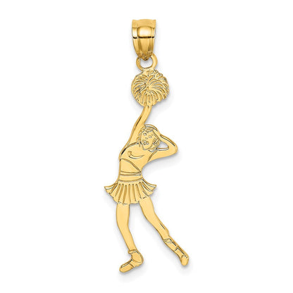 14k Yellow Gold Cheerleader with Hand on Head Charm