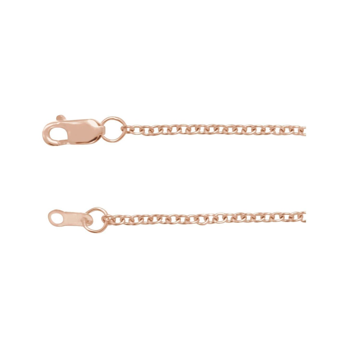 14k Rose Gold Gold-Filled 1.5 mm Cable 16" Chain Necklace Fine Gift for Women