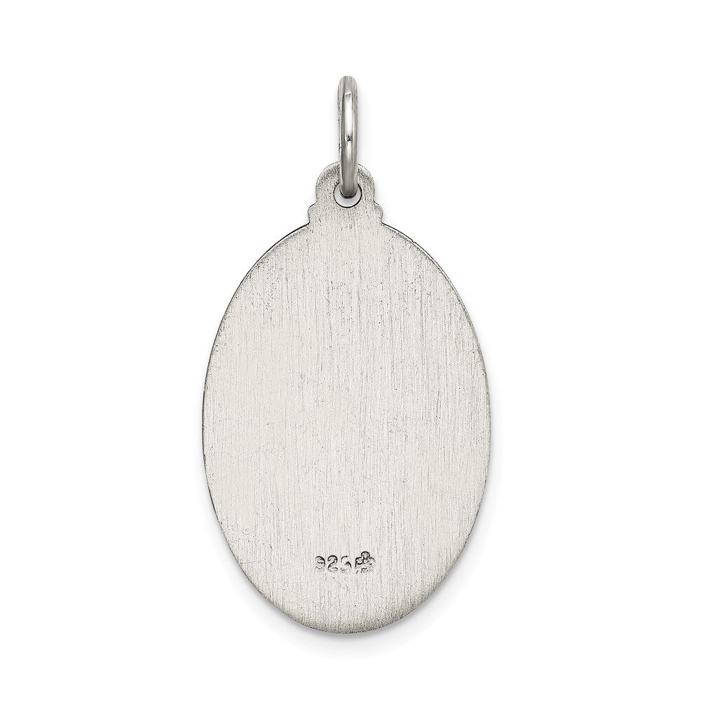 Sterling Silver Satin Antiqued Spanish Lady of Guadalupe Medal Pendant Pendant