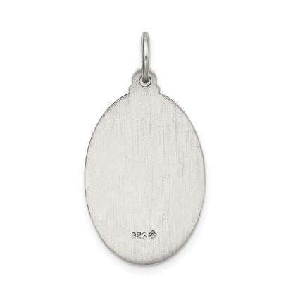 Sterling Silver Satin Antiqued Spanish Lady of Guadalupe Medal Pendant Pendant