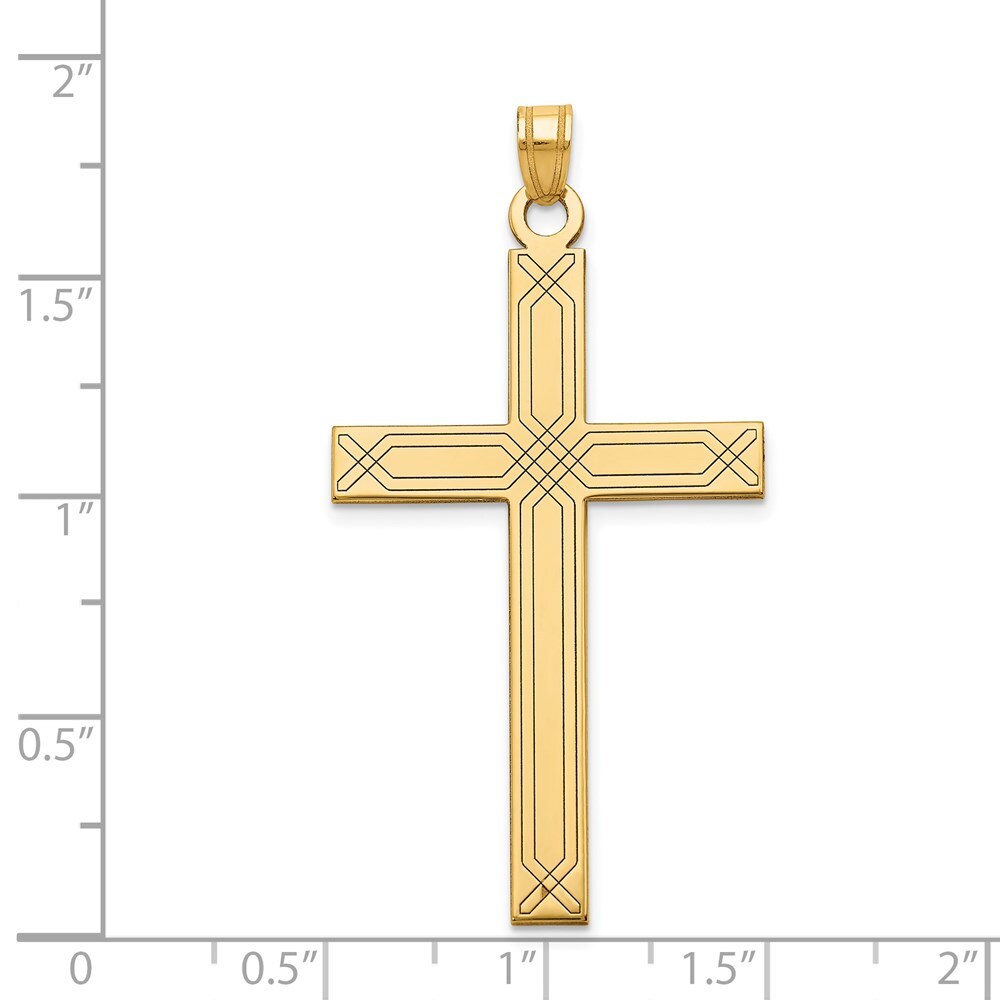 14k Yellow Gold Cross Pendant for Women