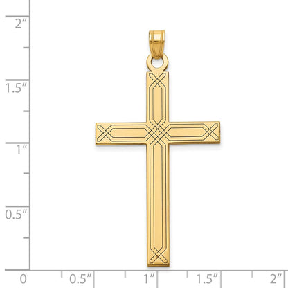 14k Yellow Gold Cross Pendant for Women