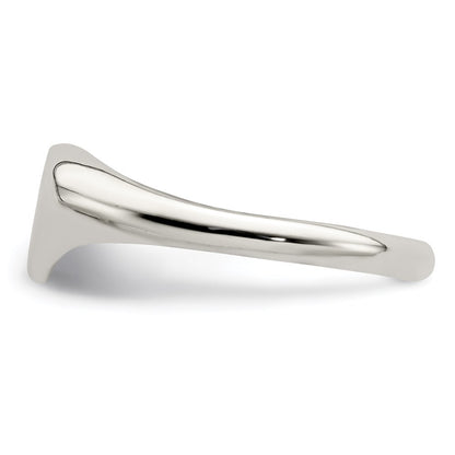 Sterling Silver Heart Signet Ring Size 7