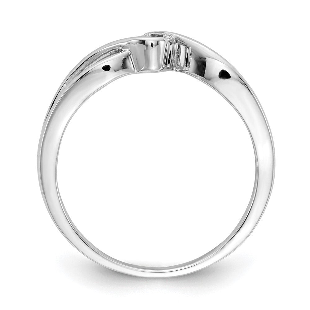 14kt White Gold Polished Diamond Ring Size 7