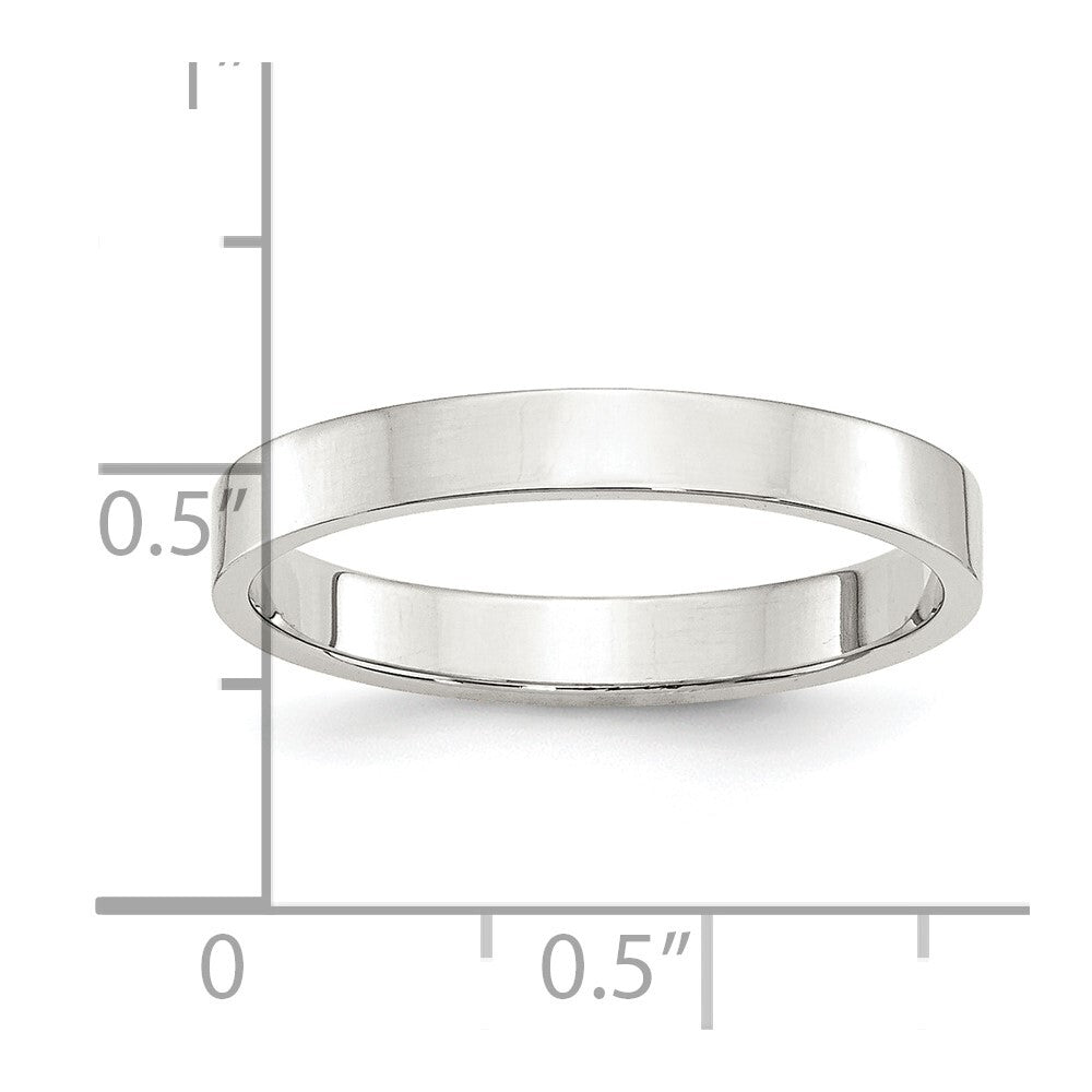Sterling Silver 3mm Lightweight Flat Size 12 Band Ring