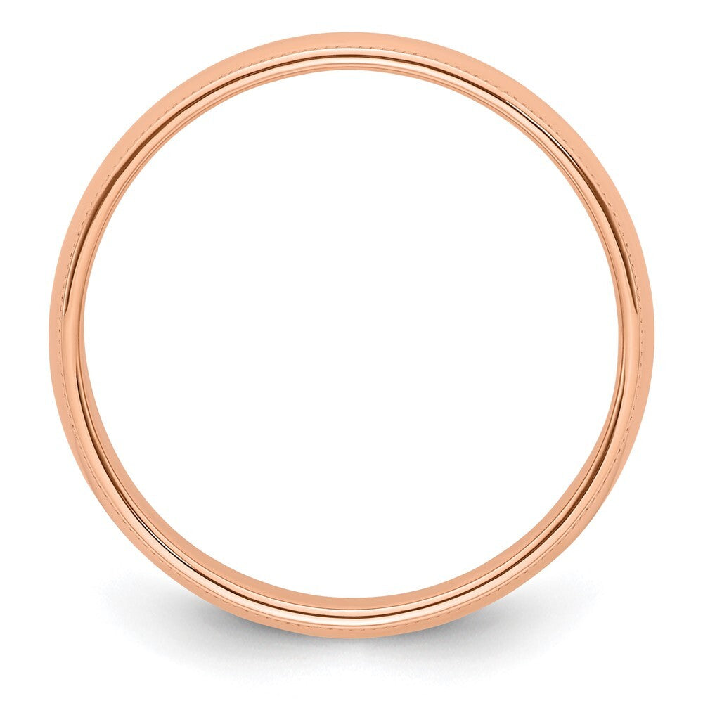 14k Rose Gold 5mm Milgrain Half-Round Wedding Band Ring Size 7