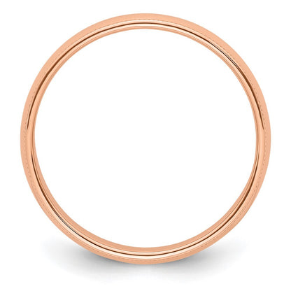14k Rose Gold 5mm Milgrain Half-Round Wedding Band Ring Size 7