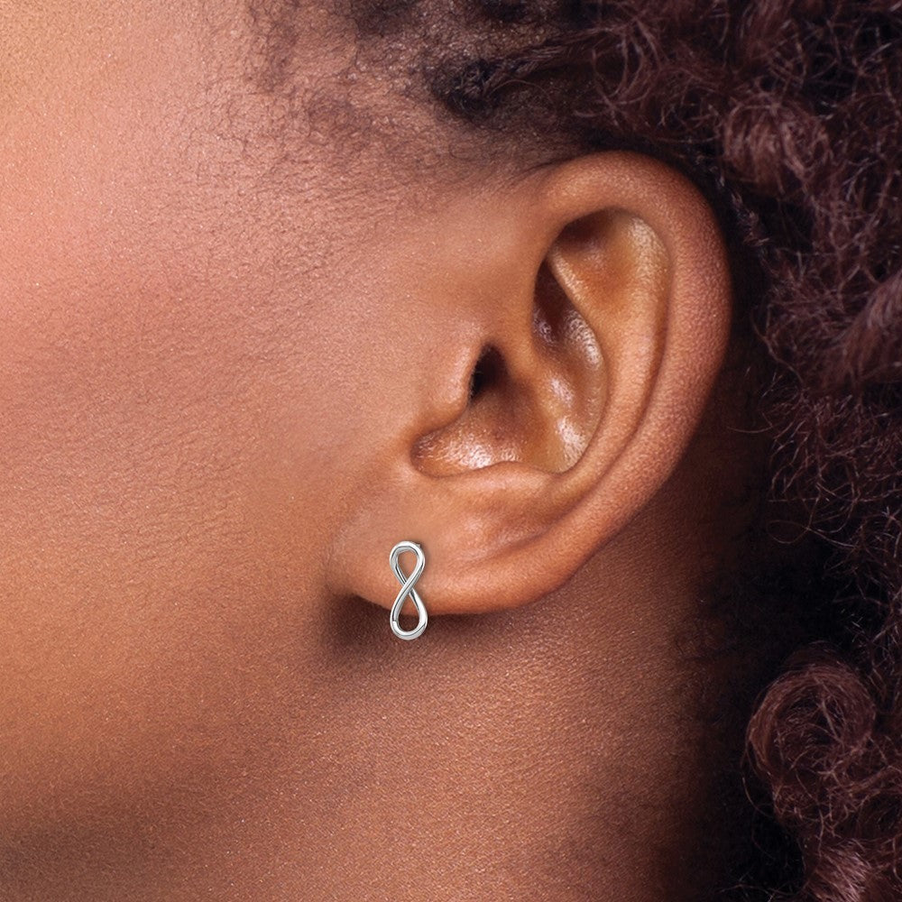 14K White Gold Polished Infinity Earrings
