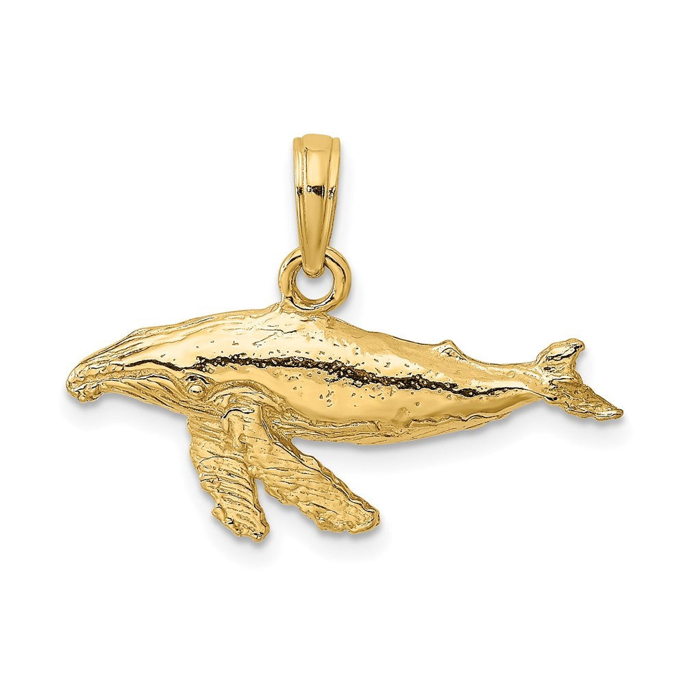 14k Yellow Gold 2-D Whale Charm