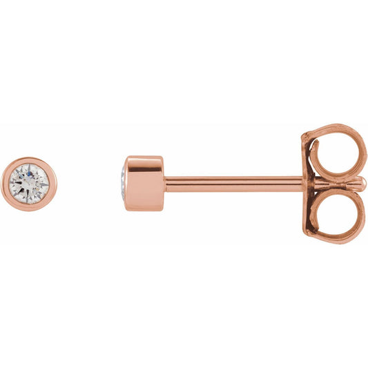 14k Rose Gold .06 CTW Natural Diamond Micro Bezel-Set Stud Earrings