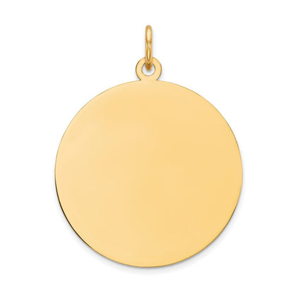 14k Yellow Gold Round Disc Charm Pendant