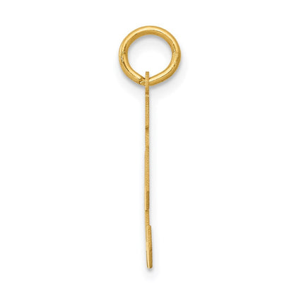 14k Yellow Gold Small Satin Number 91 Charm Pendant for Women