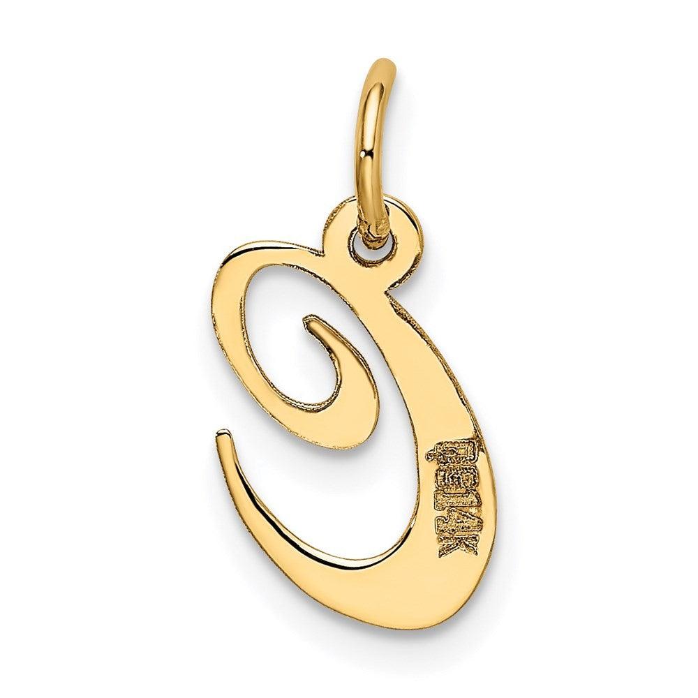 14k Yellow Gold Small Fancy Script Letter C Initial Charm