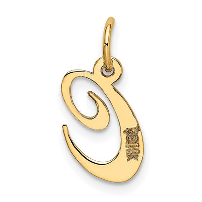 14k Yellow Gold Small Fancy Script Letter C Initial Charm