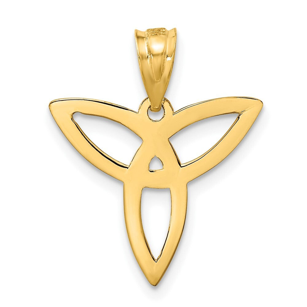 14k Yellow Gold Trinity Symbol Charm Pendant for Women