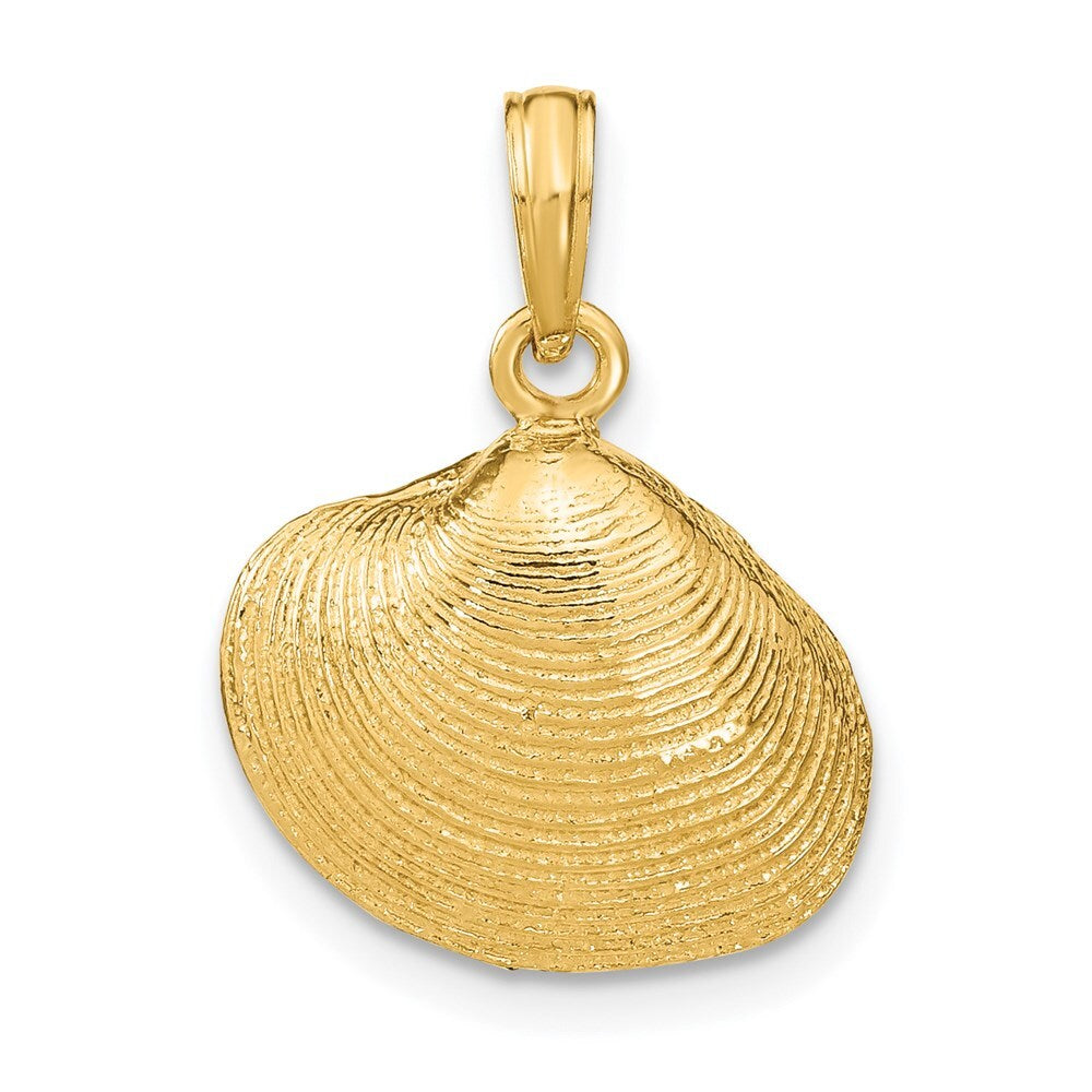 14k Yellow Gold Medium Clam Shell Pendant for Women