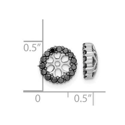 14k White Gold Black Diamond Earring Jackets
