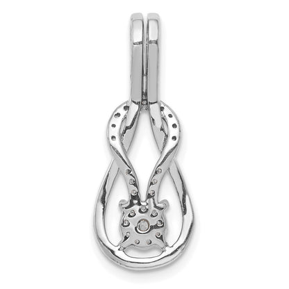 14k White Gold 1 6ct. Diamond Square Knot Slide Pendant