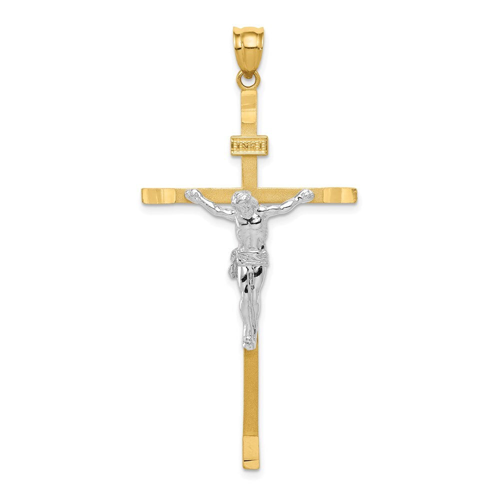 14k Two-tone Gold Crucifix Pendant for Women