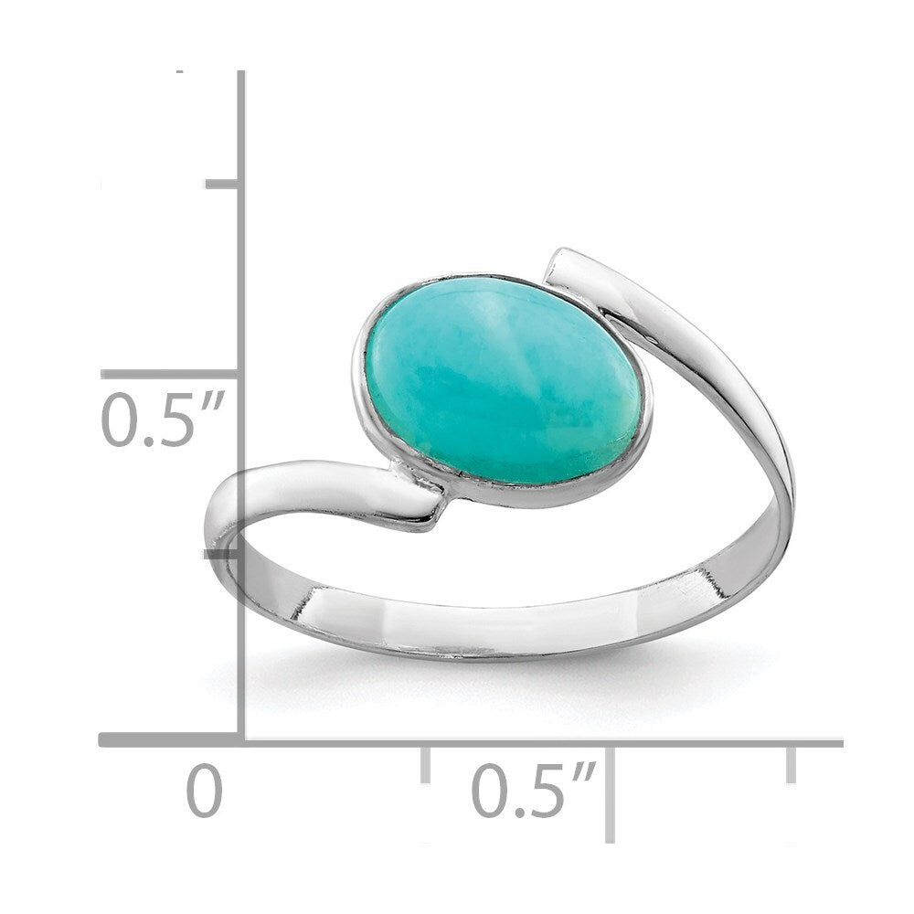 Sterling Silver Oval Amazonite Ring Size 7