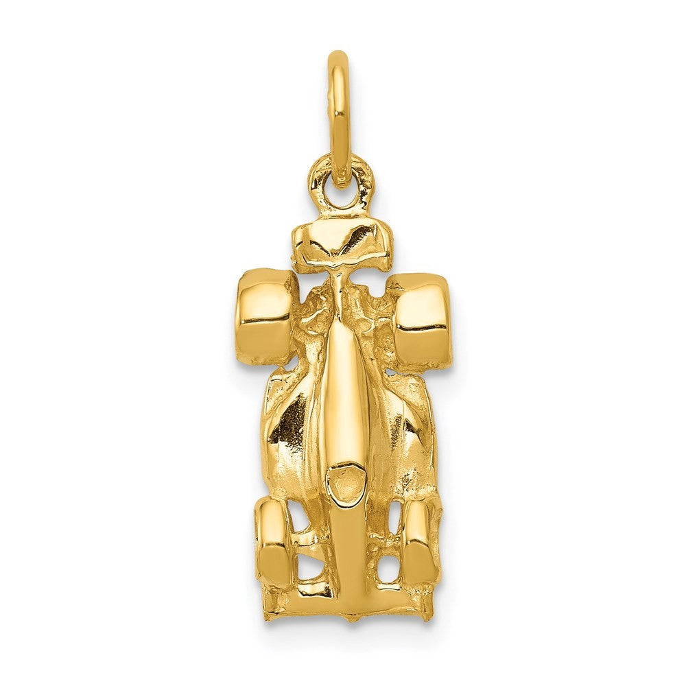 14k Yellow Gold 3-D Race Car Charm Pendant
