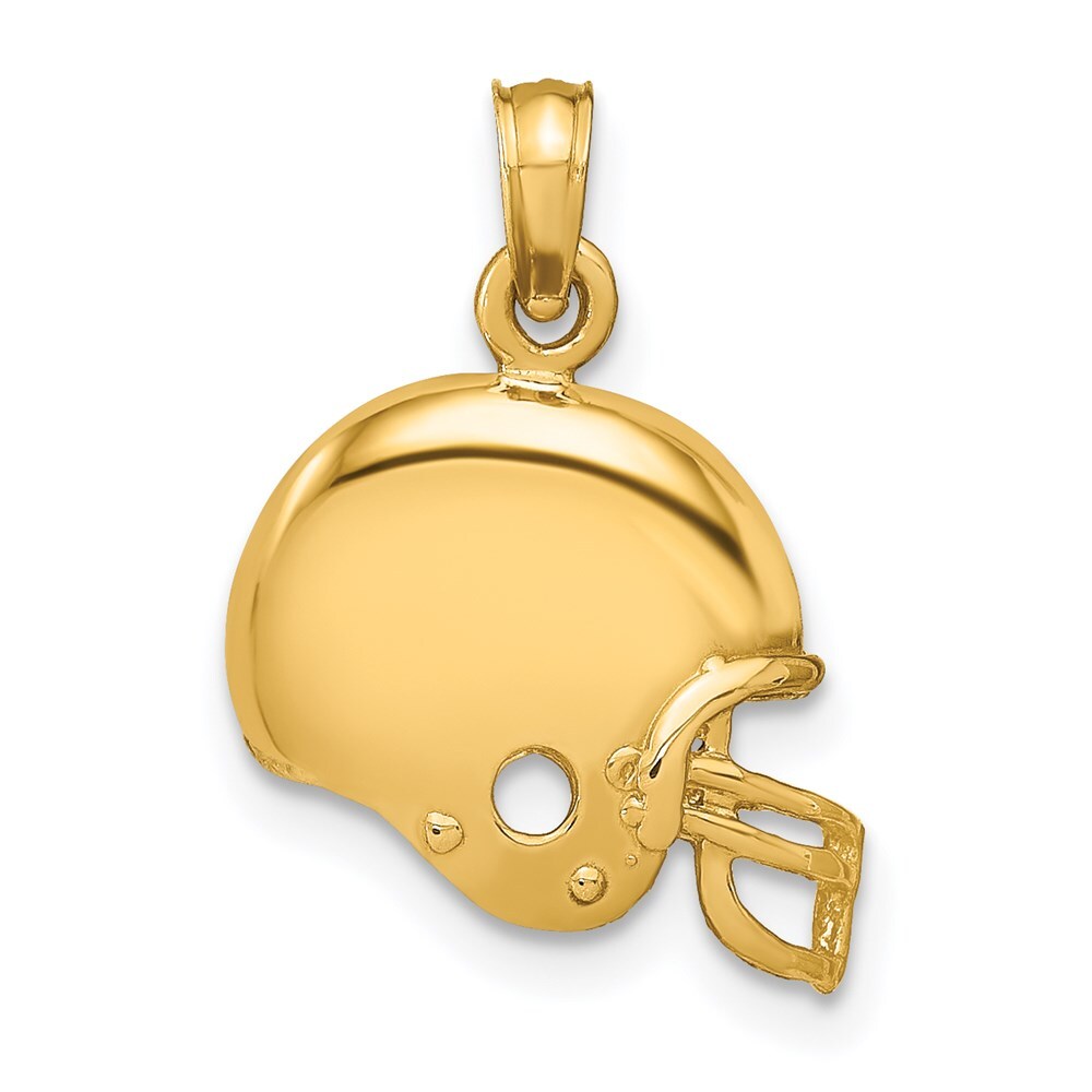 14k Yellow Gold Football Helmet Pendant for Women