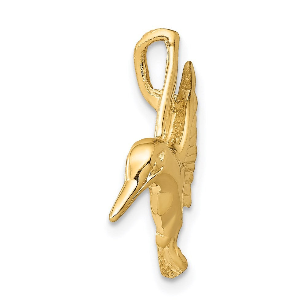 14k Yellow Gold Hummingbird Chain Slide