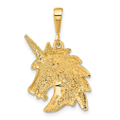 14k Yellow Gold Unicorn Head Charm