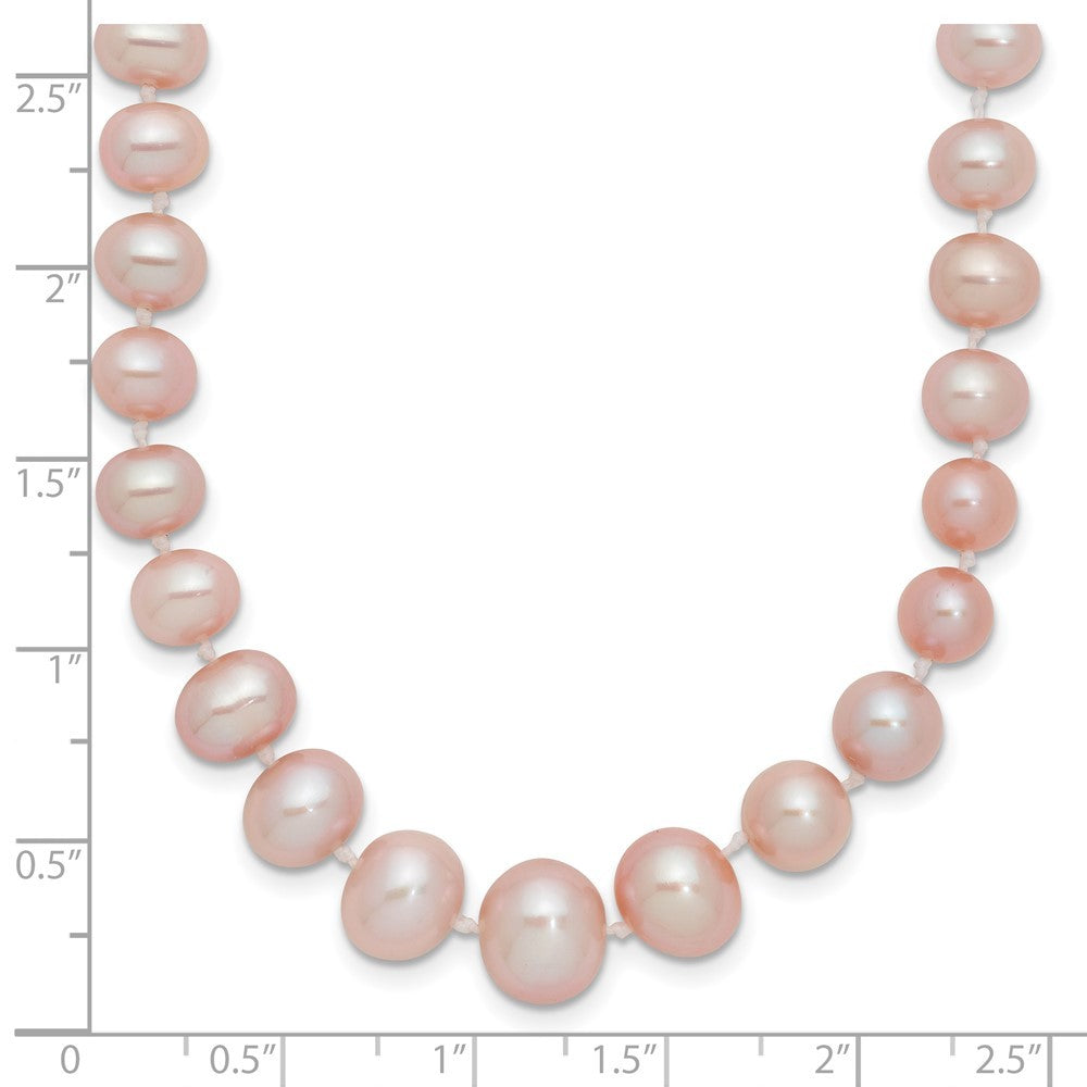 14k Yellow Gold 4-8mm Purple Cultured Pearl Graduated Necklace 18"
