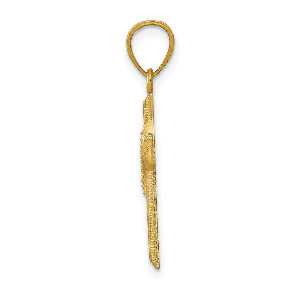 14k Yellow Gold Polished Cross Pendant for Women