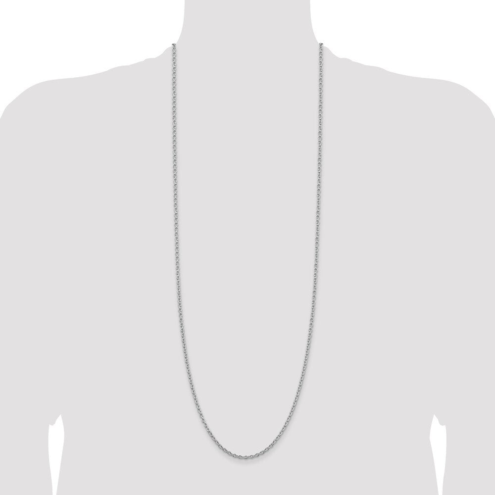 Sterling Silver Rhodium-plated 2.75mm Cable Chain