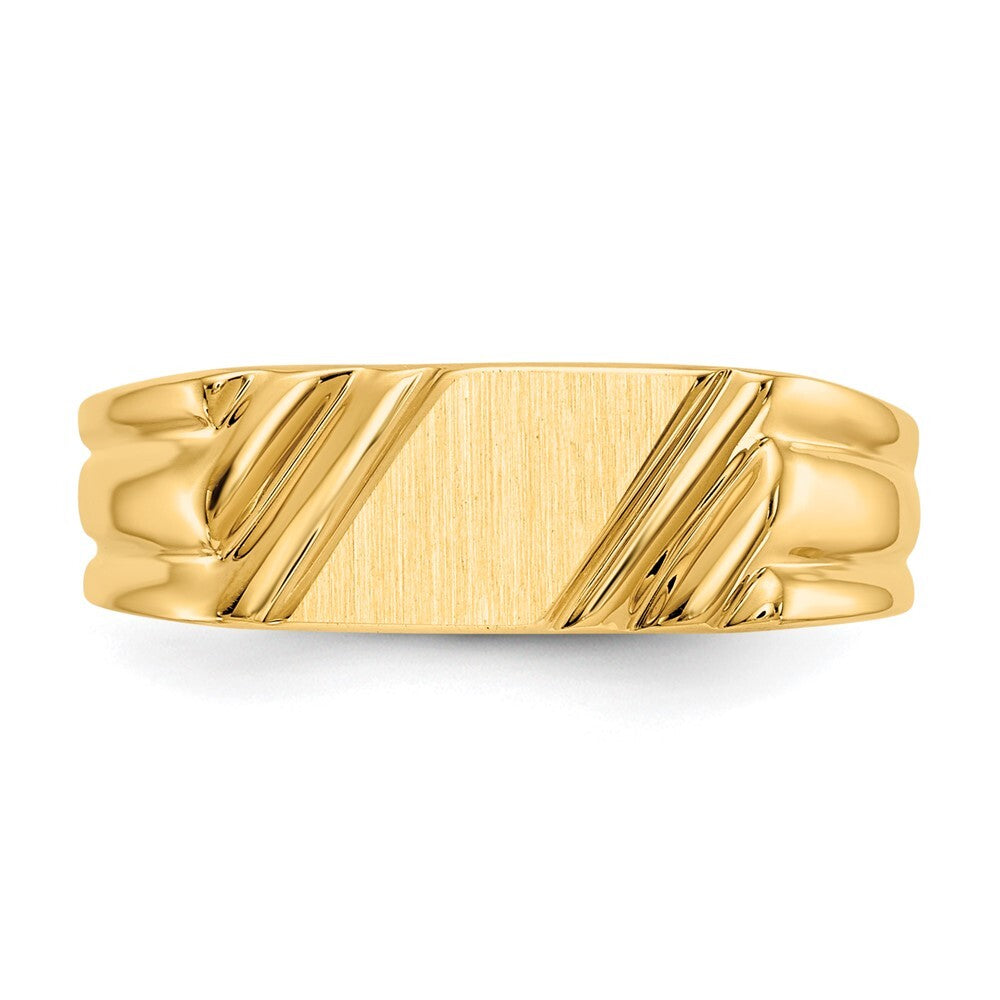 14K Yellow Gold 12.0 x 6.0mm Open Back Signet Ring