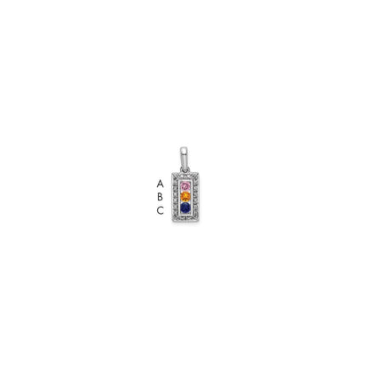 14k White Gold Family Jewelry Diamond Semi-Set Pendant