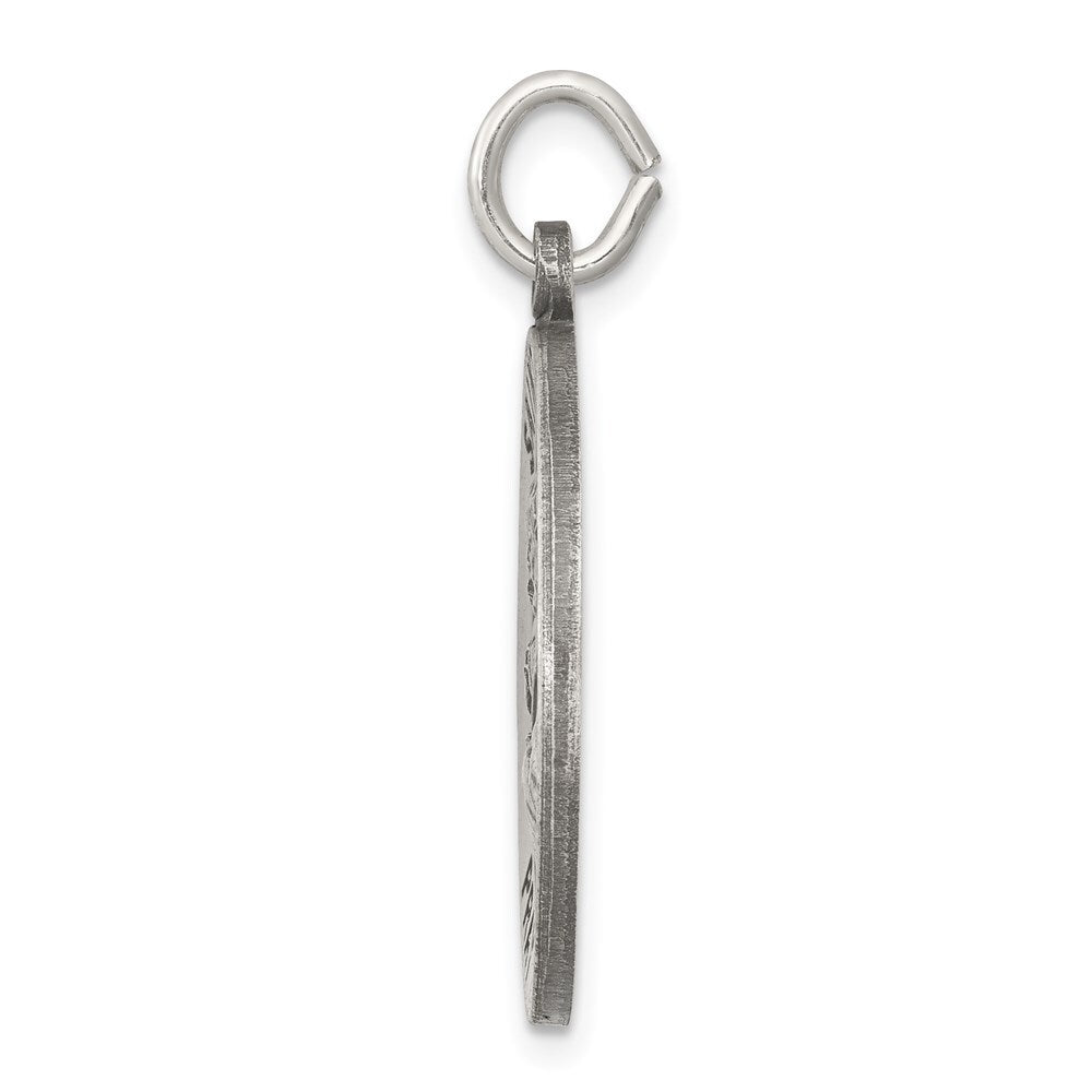 Sterling Silver Antiqued Saint Joseph Medal Pendant